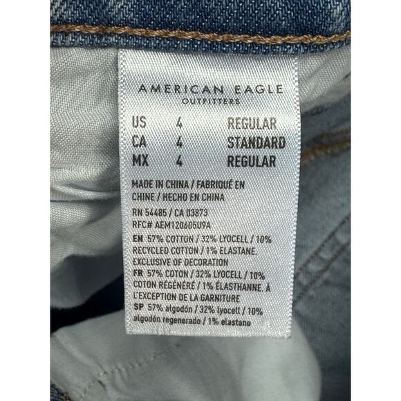 American Eagle Women's Split Ankle 90s Bootcut Blue Denim Jeans - Size 4 (28x31) - Picture 6 of 6